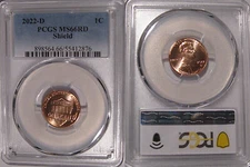2022 D Lincoln SHIELD Cent  1c PCGS MS66RD