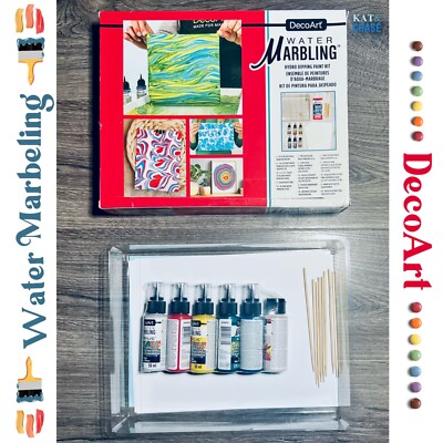 Deco Art Water Marbling Kit Open Unused - Hydro Dipping Acrylic Paint Multi