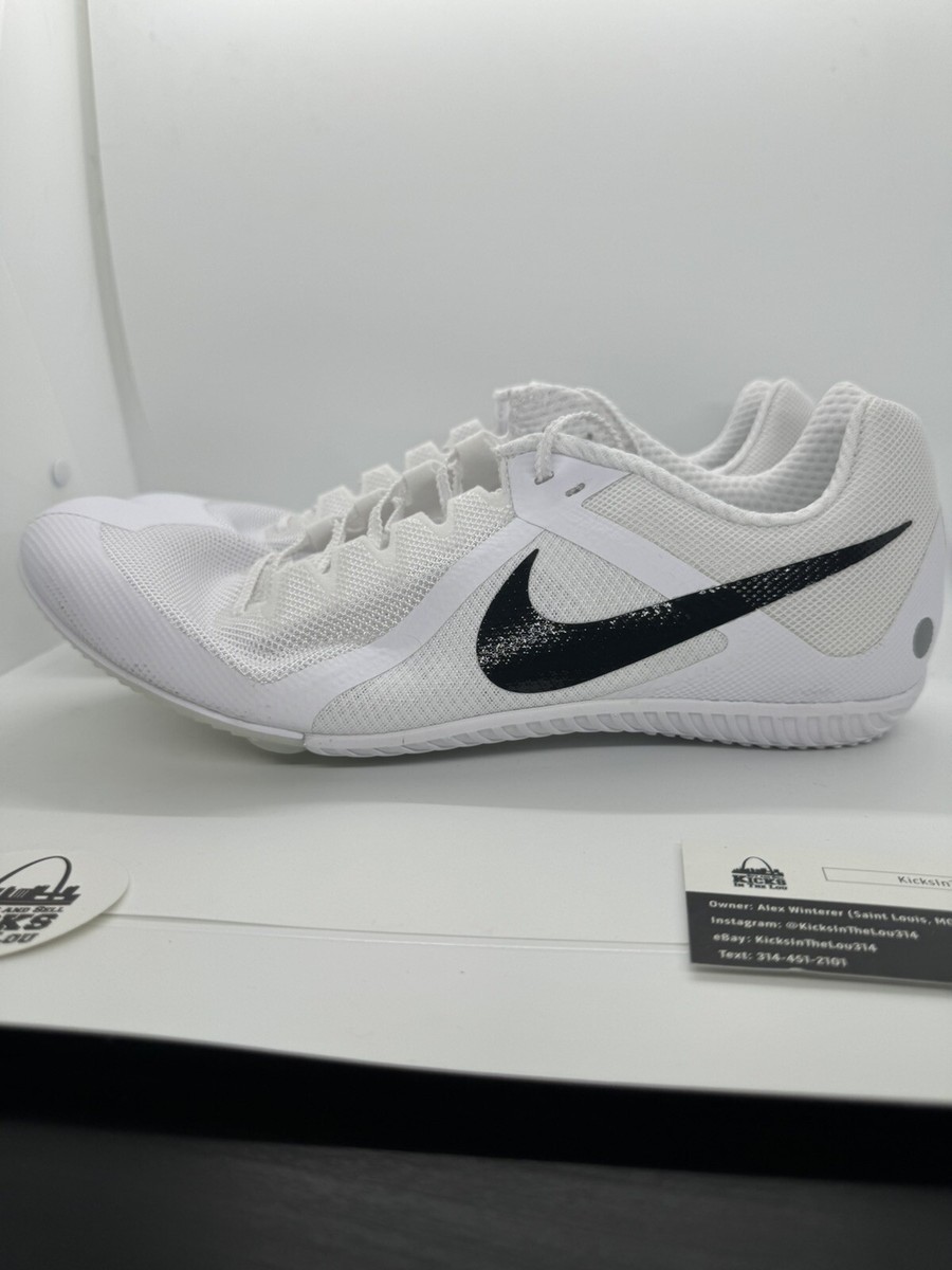 Nike Zoom Rival White Black Mens Size Track Field Spikes