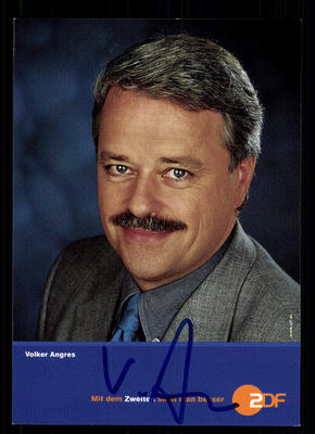 Volker Angres ZDF autograph card original signed # BC 62782