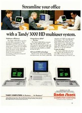 1986 Tandy 3000 HD Multiuser System Radio Shack Vintage Print Advertisement