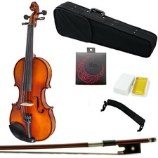 4/4 Solid Wood Student Violin w Case, Rosin  Brazilwood Bow and Extra Strings