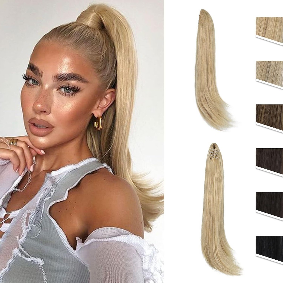 INH Ponytail Hair Extention Ponytail Extension, 26 Inch Drawstring Ponytail Hair  main image 2