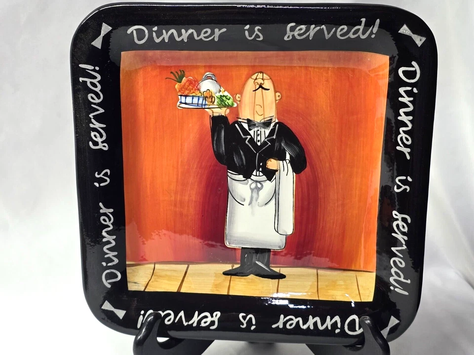 CERTIFIED INTERNATIONAL Dinner Is Served 8.5" Salad Plate - COMPLETE Set Of 4 - Image 4 of 4