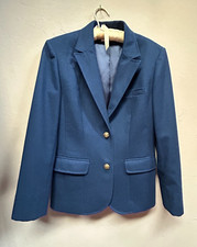 Vintage Pendleton Womens Blue Virgin Wool Single-Breasted Blazer Two-Button USA