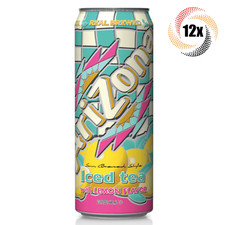 12x Cans Arizona Real Brewed Iced Tea With Lemon Flavor  23oz  Refreshing