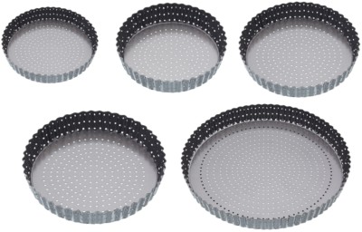 Quiche Baking Tin Tart Fluted Perforated Loose Base Crusty Non