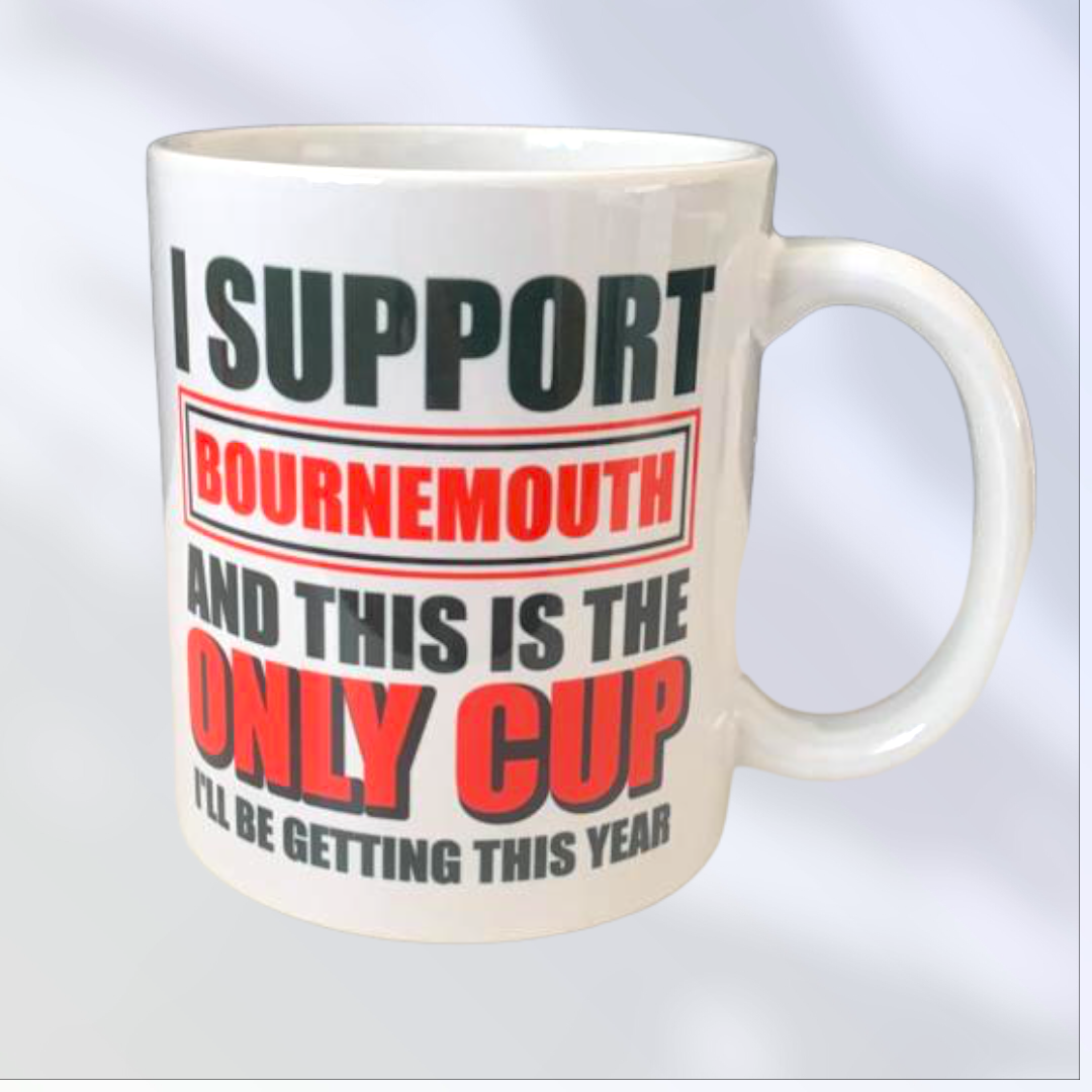 Bournemouth FC Mug Cup Fan Only Cup This Year Tea Funny Joke Novelty Gift  Idea | eBay UK