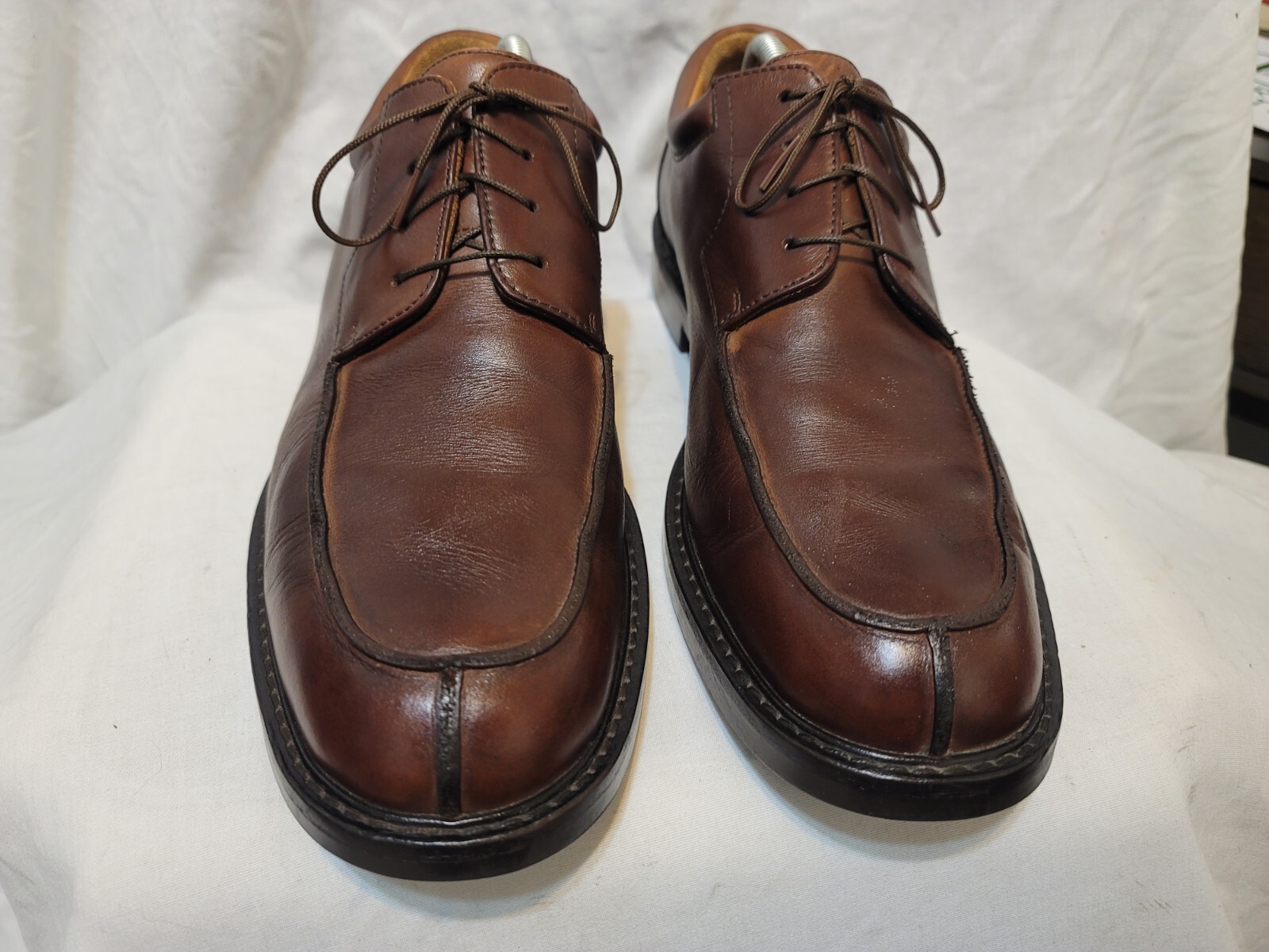 Johnston & Murphy Solid Brown Split Moc Toe Lace … - image 3