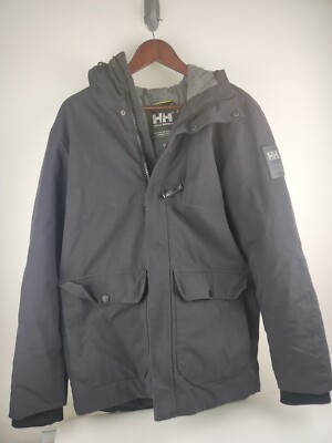 Helly Hansen Mens Black Urban Weatherproof Primaloft Long Zip Jacket Size Small 