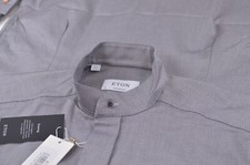 NWT Eton Size US 39 15.5 Contemporary Dress Shirt New Gray Black Formal Banded