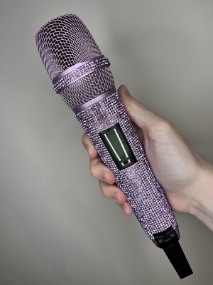 Lavender Rhinestone Wireless Professional Microphone + Receiver System G-MARK
