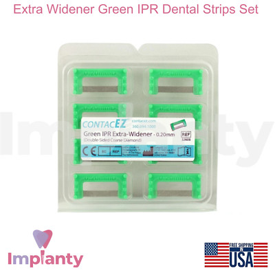 Extra Widener Green IPR Dental Strips Set Coarse Stainless Steel Diamond Coating