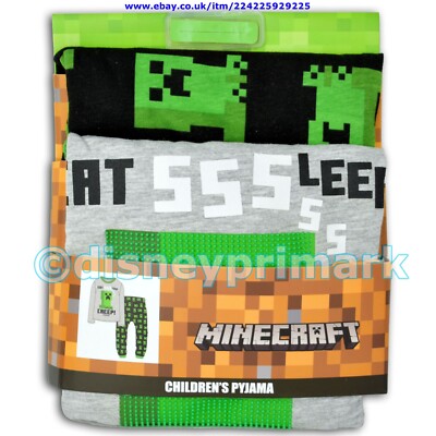 Official Pyjama Sets MINECRAFT CREEPER Gamer 3D Gift Pack Pyjamas PJs ...