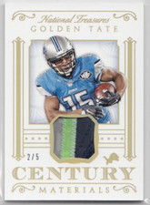 2015 Panini National Treasures Century Mat. Holo Gold Golden Tate /5
