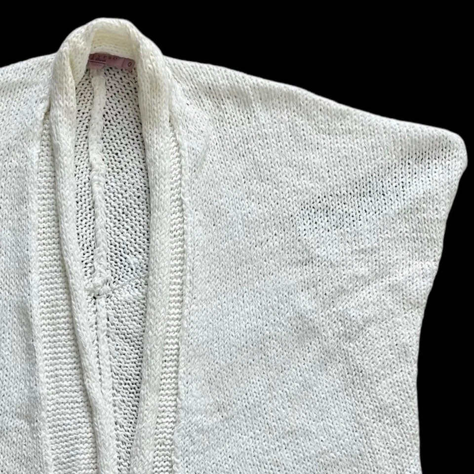 Женский свитер-кардиган Calypso St Barth 0 белый с открытой передней частью легкий - Изображение 4 из 4