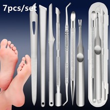 7PCS Stainless Steel Pedicure Tool Set - Foot  Toenail Care for Ingrown Nails