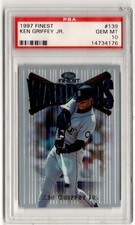 PSA 10 Ken Griffey Jr. 1997 Topps Finest #139 (light green), Seattle Mariners