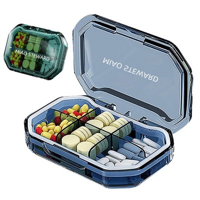Miao Steward Portable Pill Organizer Waterproof Airtight BPA-Free Blue 