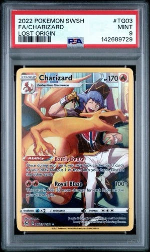 PSA 9 MINT Charizard TG03/TG30 Swsh11: Lost Origin Trainer Gallery Holo