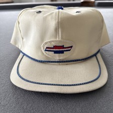 Vintage 1970  s Chevrolet Bow-tie Trucker Rope SnapBack NEVER WORN 