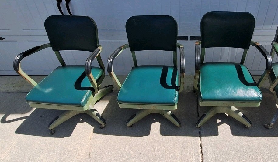 All Steel Equipment Inc. Tanker Chair!   Vintage Horse Hair And Pig Hair Cushion