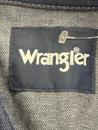 NUOVO! Camicia da lavoro Wrangler uomo GRANDE tinta unita blu navy taglio cowboy SS perla a scatto - Foto 13 di 13