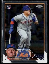 Francisco Alvarez Mets 2023 Topps Chrome RC Rookie Card #203. rookie card picture