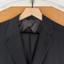 VTG Herringbone Suit Mens 38R Gray 3 Button 1950s Wool Bespoke Canvas 30x31 Flat