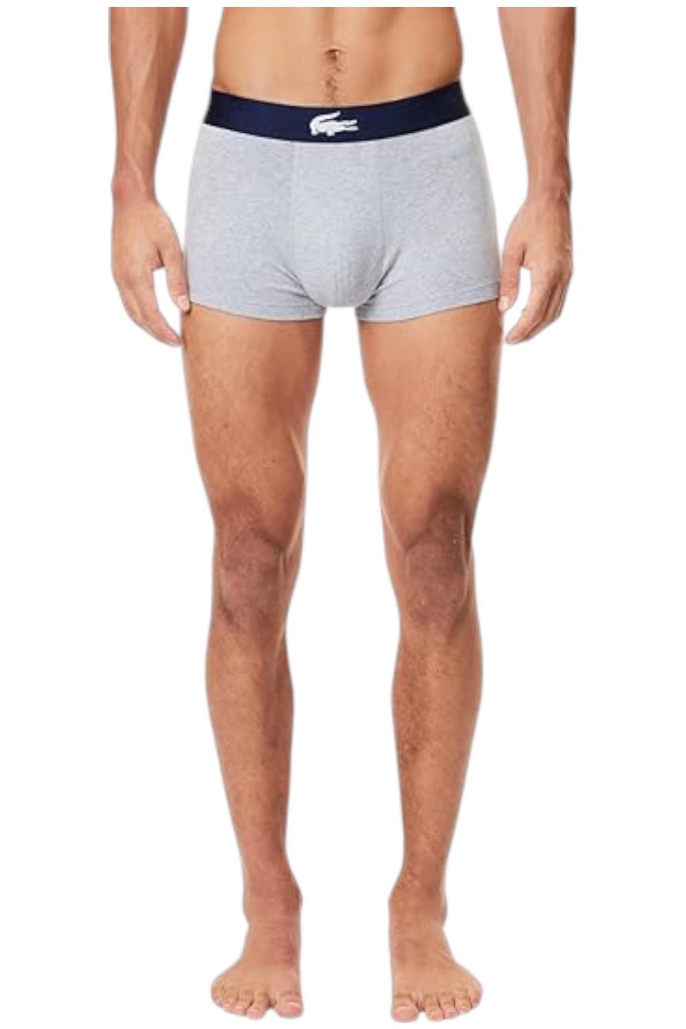 Lacoste Mens Cotton Stretch Diagonal Print Boxer Charcoal 4190₽