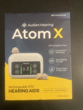 Audien Hearing  ATOM X -Rrchargeable OTC Hearing Aids New Box FREE SHIPPING