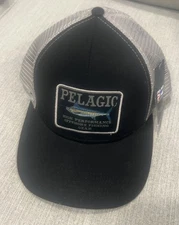 Pelagic Fishing Marlin Print Mesh Trucker Snapback Hat Cap