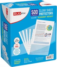 Sheet Protectors 8.5 X 11 Inch Clear Page Protectors Plastic Sleeves Reinforced