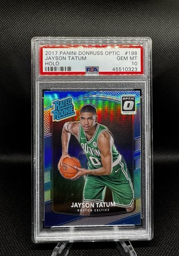 Panini 2017 Donruss Optic Jayson Tatum Rated Rookie Holo #198 PSA 10
