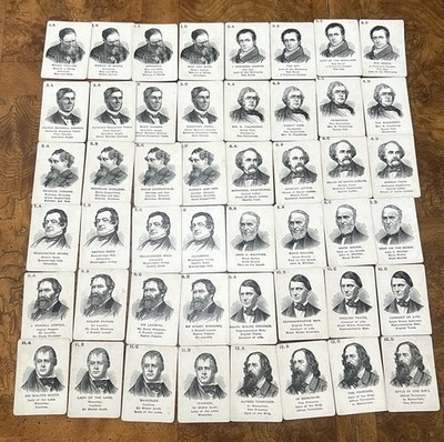 Complete Original 1890 s Set of 48, Author s Card Game, Excellent Condition.