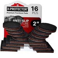 Non Slip Furniture Pads   16 PCS Premium Furniture 2 inch 8 Square  8 Round