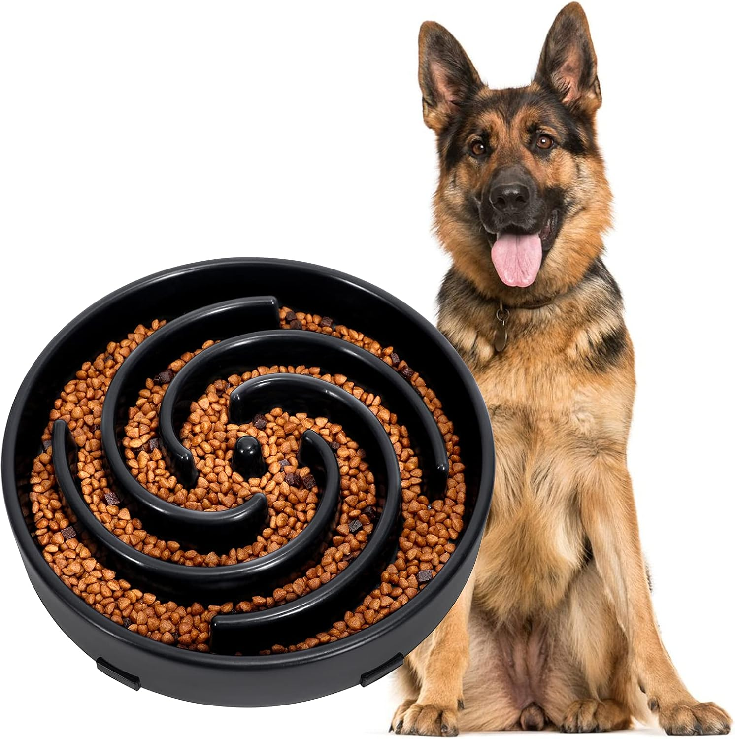 Large Pet Slow Feeder Dog Bowl, Slow Eating Dog Bowl Fun Puzzle Feeding Bowl Non