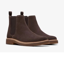 Image of Clarks Clarkdale Easy Dark Men’s Brown Suede Chelsea Boots Uk Size 11 G EUR 46.