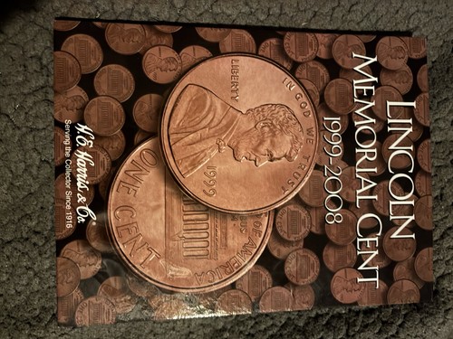 H E Harris 2705 Lincoln Memorial Cent 1999-2008 Coin Folder Book Penny