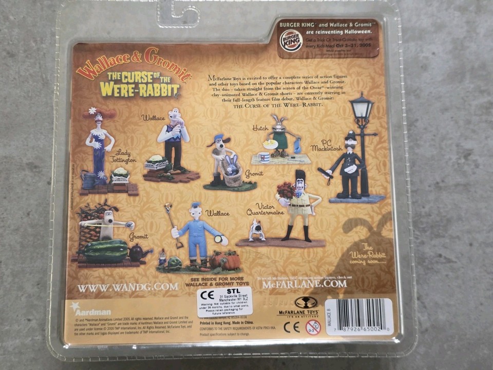 NEW Wallace & Gromit Curse Of The Were Rabbit Action Figure Mcfarlane ...