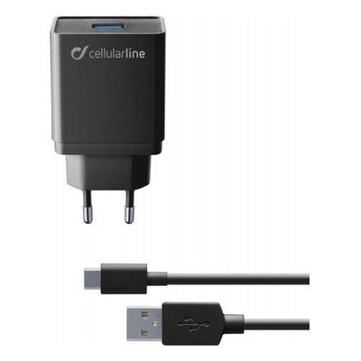 USB Type-C Type-A Charger CHARGER 10W Black Cellular Line ACHKIT10WTYCK 