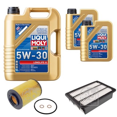 FEBI BILSTEIN Inspektionspaket 7L Liqui Moly 5W30 Longlife3 für Hyundai Santa