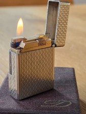 S.T. Dupont Ligne 1 PM Guilloché Argento – Accendino Vintage – Box & Documenti