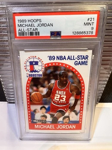 1989-90 Hoops #21 Michael Jordan PSA 9 Graded Basketball Card All-Star NBA 89