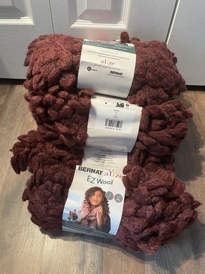 BERNAT ALIZE EZ JUMBO WOOL Yarn WINE 09008 5.3oz 11yd Acrylic Nylon Wool NEW(7)
