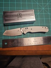 Bestechman cicada wing White Synthetic Handle Button Lock Pocketknife Clip