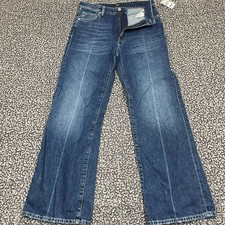 Mavi Jeans Women 27x30 Blue Faded High Rise Wide Leg Denim Pants Outdoor New