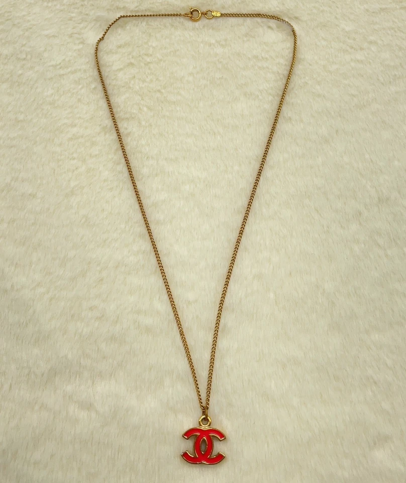 Auténtico collar colgante Chanel Ryomen marca de coco GP rojo 94A caja SK070520 Foto 4 de 4
