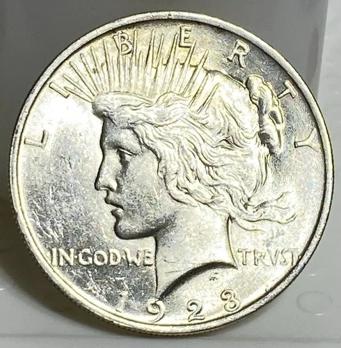 1923 PEACE SILVER DOLLAR - BRILLIANT UNCIRCULATED  - $20 Under Melt!