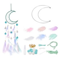 TraumfäNger Zum Selbermachen, Mond-TraumfäNger-ZubehöR, Feder-Pompon-Perle, GrüN